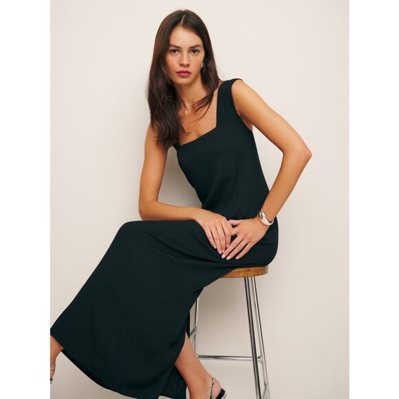 Reformation Vea Midi Dress - 8 - Black - Picture 4 of 4